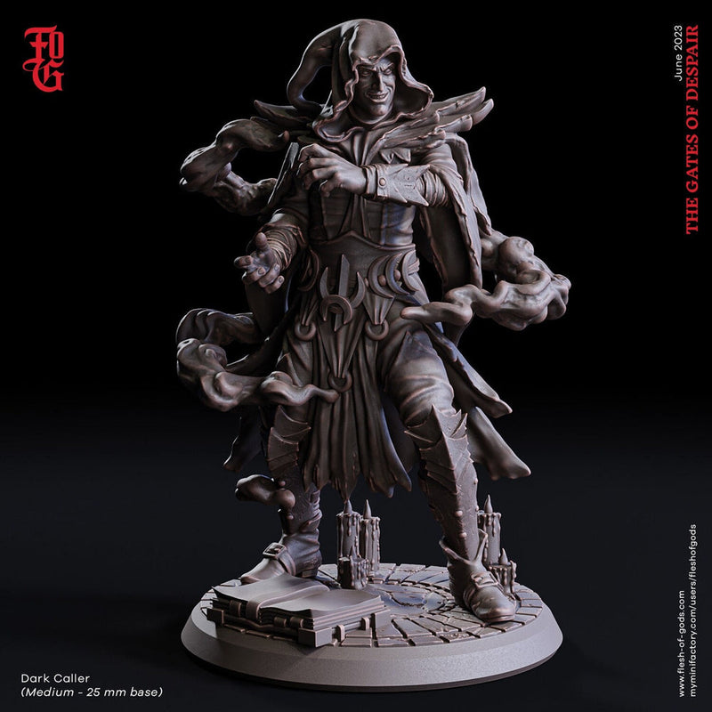 Necromancer, Wizard, Warlock, Sorcerer | 28mm, 32mm,54mm,75mm,100mm Scales | Player Character Mini D&D5e Pathfinder Figurine |Flesh of Gods - Only-Games