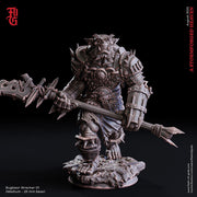 Bugbear Fighter Barbarian w/ Polearm PC NPC | 28mm,32mm,54mm,75mm,100mm Scales | Player Character D&D 5e Pathfinder Figurine | Flesh of Gods - Only-Games