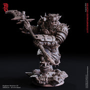 Bugbear Fighter Barbarian w/ Polearm PC NPC | 28mm,32mm,54mm,75mm,100mm Scales | Player Character D&D 5e Pathfinder Figurine | Flesh of Gods - Only-Games