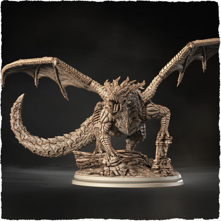 Chromatic Red Dragon (4 sizes) D&D  Miniature |  250mm Long,  225mm Wing Span | Resin Dragon Statue | Figurine | Dungeons and Dragons 5e - Only-Games