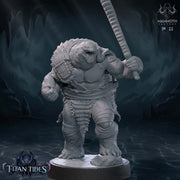 Tortle Fighter Ranger Barbarian PC NPC | 28mm, 32mm,54mm,75mm,100mm Scales | Player Character D&D 5e Pathfinder Figurine | Mammoth Factory - Only-Games