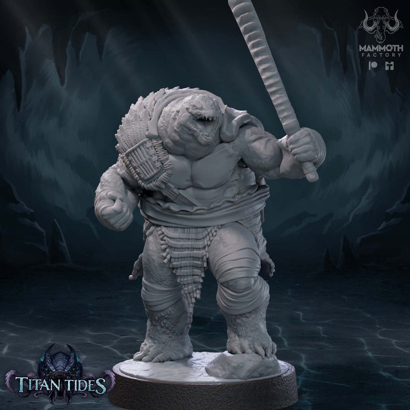 Tortle Fighter Ranger Barbarian PC NPC | 28mm, 32mm,54mm,75mm,100mm Scales | Player Character D&D 5e Pathfinder Figurine | Mammoth Factory - Only-Games