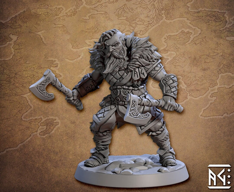 Northman Ranger Fighter Barbarian | 28mm, 32mm, 54mm,75mm,100mm Scale Resin Miniature Dungeons and Dragons D&D Pathfinder | Artisan Guild - Only-Games