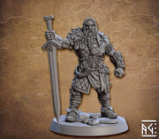 Northman Ranger Fighter w/ Claymore | 28mm, 32mm, 54mm,75mm,100mm Scale Resin Miniature Dungeons and Dragons D&D Pathfinder | Artisan Guild - Only-Games
