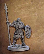 Ranger Fighter Helm Spear Shield | 28mm, 32mm, 54mm,75mm,100mm Scale Resin Miniature Dungeons and Dragons D&D Pathfinder | Artisan Guild - Only-Games