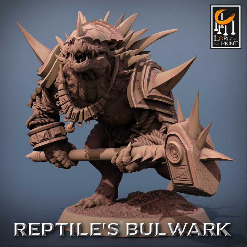 Lizardfolk Lizardman Warrior | 28mm, 32mm,54mm,75mm,100mm Scales | Dungeons and Dragons | Unpainted Figure | Mammoth Factory - Only-Games