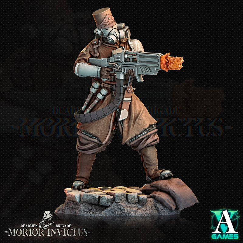 Sci-Fi Miniature Light Infantry Army Veteran | 28mm,32mm, 54mm, 75mm,100mm Scales | Resin Mini | Morior Shocktrooper TPG | Archvillain Games - Only-Games