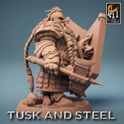 Dwarf Fighter Paladin Axe & Shield Unpainted Model | 28mm, 32mm,54mm,75mm,100mm Scales | Dungeons and Dragons Pathfinder Lord of The Print - Only-Games