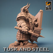 Dwarf Fighter Paladin Axe & Shield Unpainted Model | 28mm, 32mm,54mm,75mm,100mm Scales | Dungeons and Dragons Pathfinder Lord of The Print - Only-Games