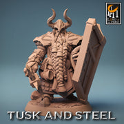 Dwarf Fighter Paladin Axe & Shield Unpainted Model | 28mm, 32mm,54mm,75mm,100mm Scales | Dungeons and Dragons Pathfinder Lord of The Print - Only-Games