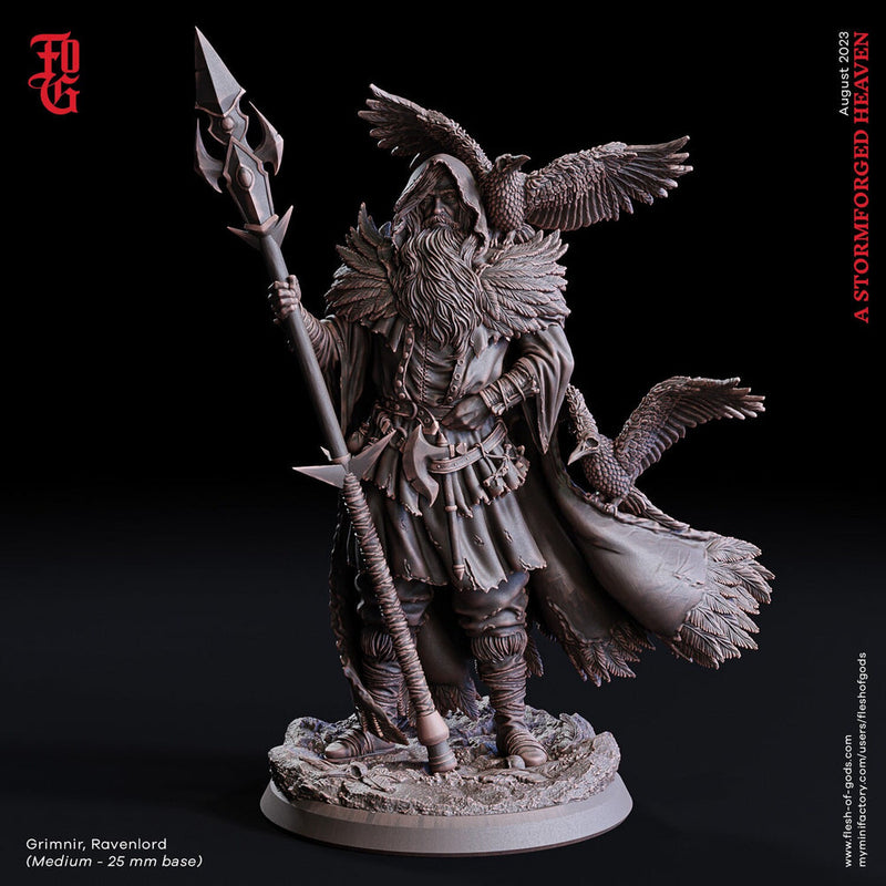 Beast Master Ranger Druid Polearm Master | 28mm,32mm,54mm,75mm,100mm Scales | Player Character  -D&D 5e Pathfinder Figurine | Flesh of Gods - Only-Games