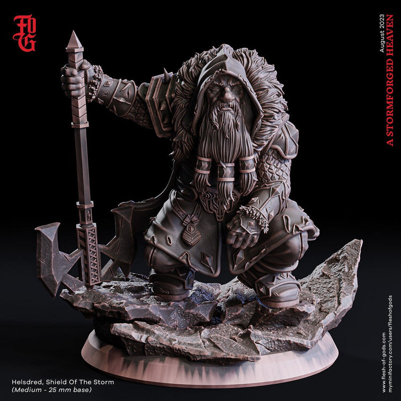 Dwarf Ranger Fighter PC NPC | 28mm,32mm,54mm,75mm,100mm Scale Resin Miniature | Dungeons and Dragons D&D 5e Pathfinder | Flesh of Gods - Only-Games