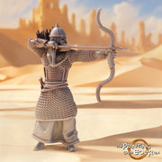 Human Ranger Fighter in Chainmail with Bow | Miniature | 28mm, 32mm, 75mm, 100mm Scales | Pathfinder Figure | DnD | Figurine unpainted | - Only-Games