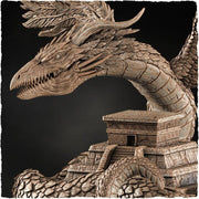 Gargantuan Quetzalcoatl Flying Snake God Miniature | 28mm & 32mm Sizes 130mm High | Aztec God Statue | Figurine | Dungeons and Dragons 5e - Only-Games