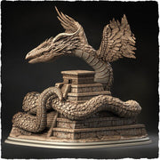 Gargantuan Quetzalcoatl Flying Snake God Miniature | 28mm & 32mm Sizes 130mm High | Aztec God Statue | Figurine | Dungeons and Dragons 5e - Only-Games