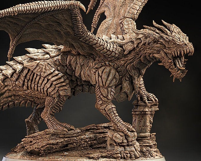 Chromatic Red Dragon (4 sizes) D&D  Miniature |  250mm Long,  225mm Wing Span | Resin Dragon Statue | Figurine | Dungeons and Dragons 5e - Only-Games