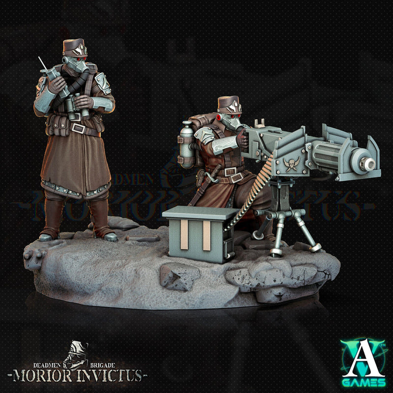 Sci-Fi Miniature Heavy Machine Gunner | 28mm 32mm 54mm 75mm Resin - Only-Games