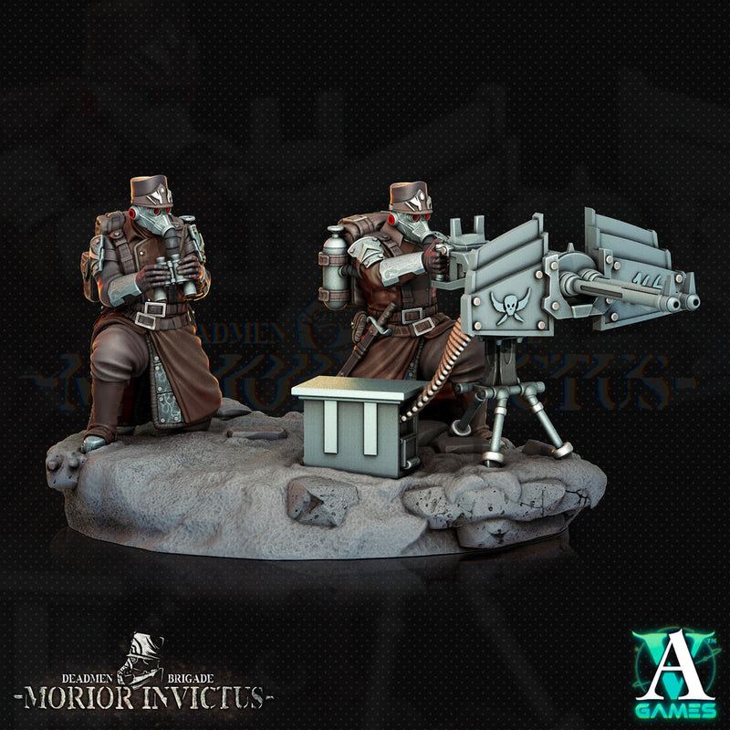 Sci-Fi Miniature Heavy Machine DualGun Army Veterans | 28mm,32mm,54mm,75mm Scales | Resin Mini | Morior Heavy infantry  | Archvillain Games - Only-Games