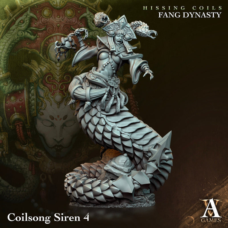 Naga Guardian, Halfblood Yuan-ti | 28mm, 32mm,54mm,75mm,100mm Scales | Dungeons and Dragons 5e figure | Pathfinder | Archvillain Games - Only-Games