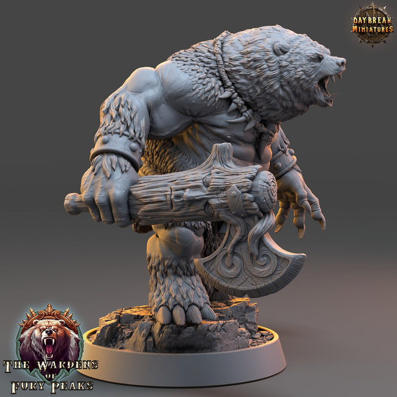 BearFolk Werebear with Axe Humanoid | Scales: 4 sizes | D&D 5e Megaboss | |Pathfinder - Only-Games