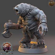 BearFolk Werebear with Axe Humanoid | Scales: 4 sizes | D&D 5e Megaboss | |Pathfinder - Only-Games