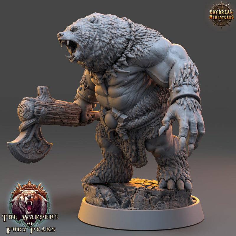 BearFolk Werebear with Axe Humanoid | Scales: 4 sizes | D&D 5e Megaboss | |Pathfinder - Only-Games