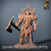 Fighter Great Axe, Oathbreaker Paladin,  Unpainted Miniature | 28mm, 32mm,54mm,75mm,100mm Scales | Dungeons and Dragons | Pathfinder | - Only-Games