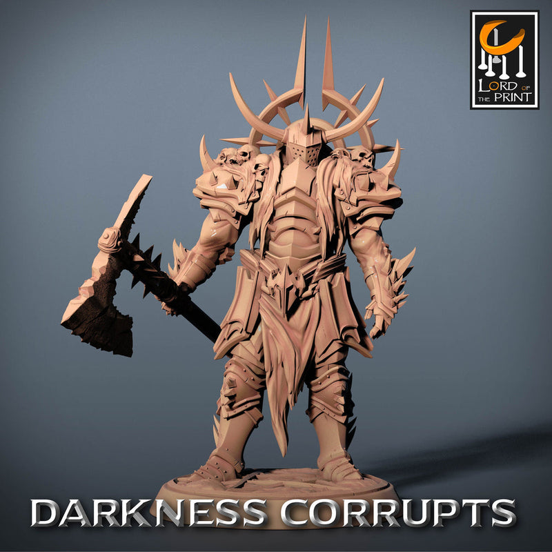 Fighter Great Axe, Oathbreaker Paladin,  Unpainted Miniature | 28mm, 32mm,54mm,75mm,100mm Scales | Dungeons and Dragons | Pathfinder | - Only-Games