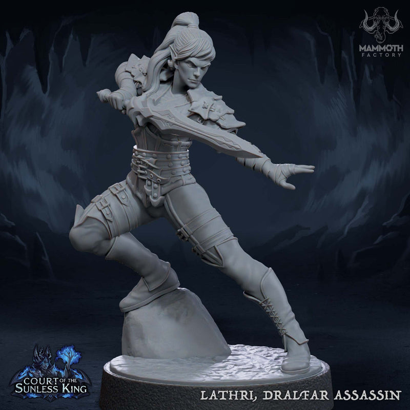 Elf Assassin Rogue PC / NPC Unpainted | 28mm,32mm,54mm,75mm,100mm Scale | Resin Dungeons and Dragons D&D 5e  | Pathfinder | - Only-Games