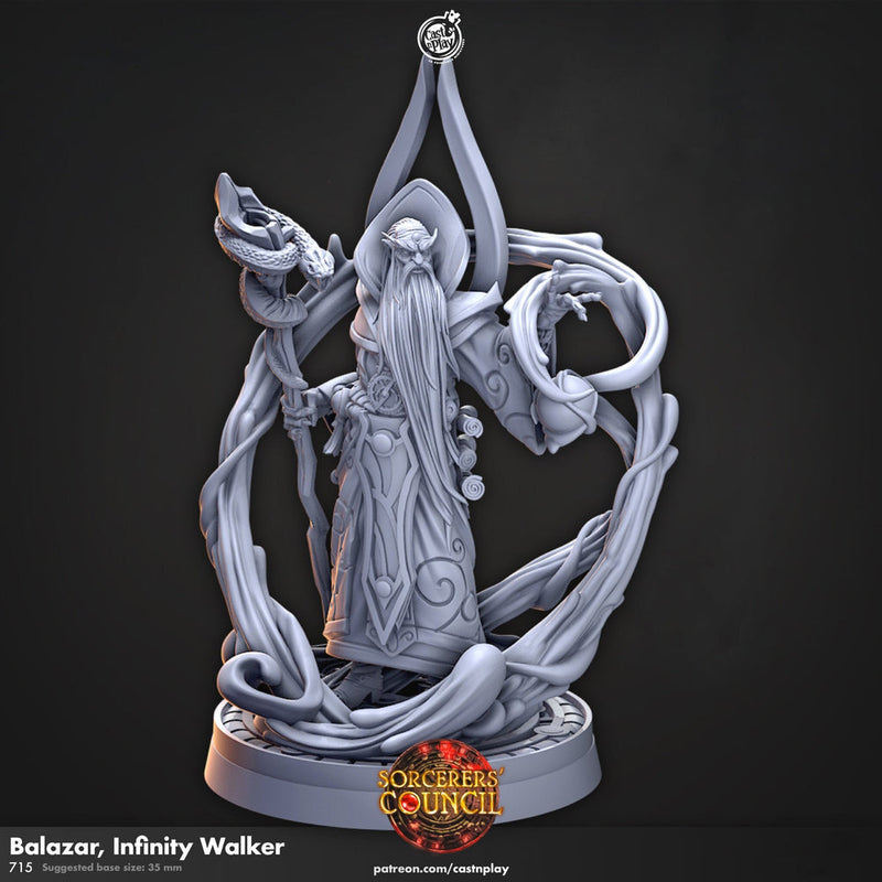 Human Wizard, Warlock, Sorcerer PC NPC | 28mm, 32mm,54mm, 75mm, 100mm Scale Resin Miniature | Dungeons and Dragons | Flesh of Gods - Only-Games