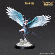 Female Valkyrie Angel Celestial Paladin Vengeance | 28mm, 32mm,54mm,75mm, 100mm Scales | Dungeons and Dragons 5e | Pathfinder | Clay Cyanide - Only-Games