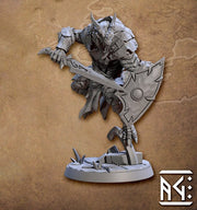 Dragonborn Paladin Fighter Sword Shield | 28mm, 32mm, 54mm,75mm,100mm Scale Resin figure Dungeons and Dragons D&D Pathfinder | Artisan Guild - Only-Games