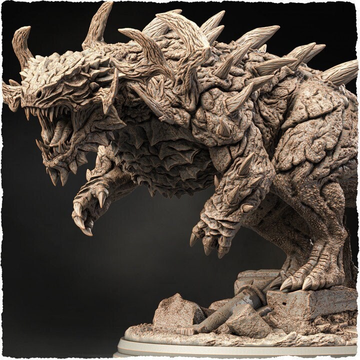 Behemoth, Tarrasque (5 sizes) D&D Miniature | 292mmmm Long, 104mm Height | Resin Statue | Figurine - Only-Games