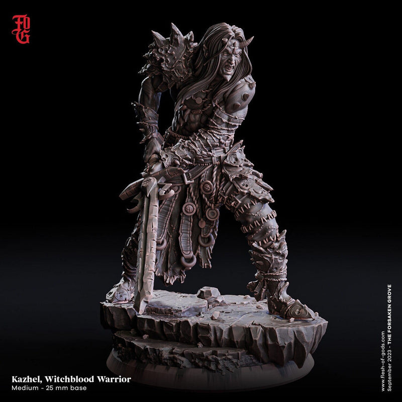 Warlock Hexblade, Fighter PC / NPC  | 28mm, 32mm,54mm75mm,100mm Scales | Player Character Mini -D&D 5e Pathfinder Figurine | Flesh of Gods - Only-Games