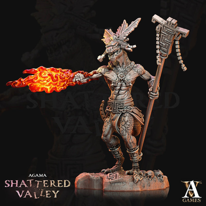 Lizardman Druid, Wizard, Sorcerer, Cleric | 28mm, 32mm, 54mm, 75mm, 100m, Scales | Dungeons and Dragons | Pathfinder | Archvillain Games - Only-Games