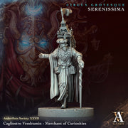 Merchant of Curiosities, Adventurer NPC | 28mm,32mm, 54mm,75mm,100mm Scales | Figure Mini- Minis -D&D 5e Pathfinder Figurine | Flesh of Gods - Only-Games