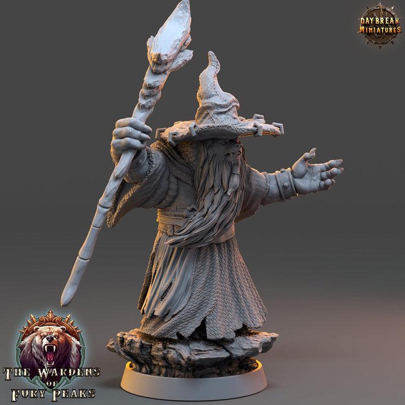 BearFolk Werebear Wizard with Staff | Scales: 28mm, 32mm,54mm,75mm | D&D 5e Megaboss | Dungeons and Dragons |Pathfinder| Daybreak Miniatures - Only-Games