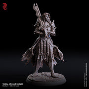 Female Fighter, Paladin, Ranger | 28mm, 32mm,54mm,75mm,100mm Scales |  | Player Character Mini-D&D 5e Pathfinder Figurine | Flesh of Gods - Only-Games