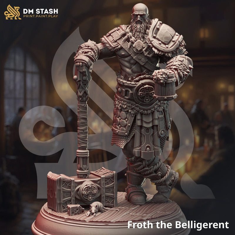 Goliath Human Barbarian Fighter Miniature | 28mm,32mm,54mm,75mm,100mm Scales | Dungeons and Dragons Pathfinder | DM Stash - Only-Games