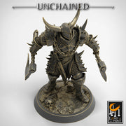 Fighter Dual Axes, Light Soldier, Oathbreaker Paladin, Unpainted Miniature| 28mm, 32mm,54mm,75mm,100mm Scales |Dungeons & Dragons Pathfinder - Only-Games