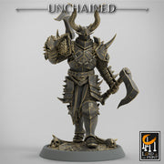 Fighter Dual Axes, Light Soldier, Oathbreaker Paladin, Unpainted Miniature| 28mm, 32mm,54mm,75mm,100mm Scales |Dungeons & Dragons Pathfinder - Only-Games