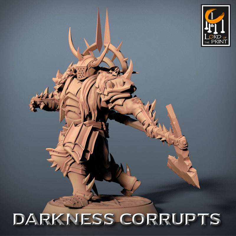 Fighter Great Axe, Oathbreaker Paladin,  Unpainted Miniature | 28mm, 32mm,54mm,75mm,100mm Scales | Dungeons and Dragons | Pathfinder | - Only-Games
