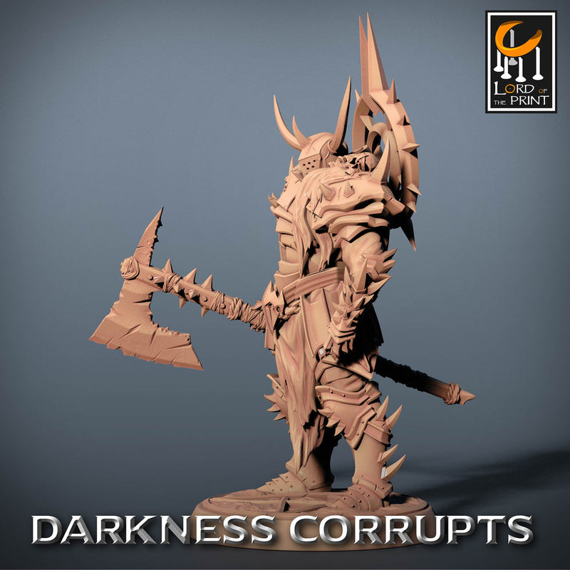 Fighter Great Axe, Oathbreaker Paladin,  Unpainted Miniature | 28mm, 32mm,54mm,75mm,100mm Scales | Dungeons and Dragons | Pathfinder | - Only-Games
