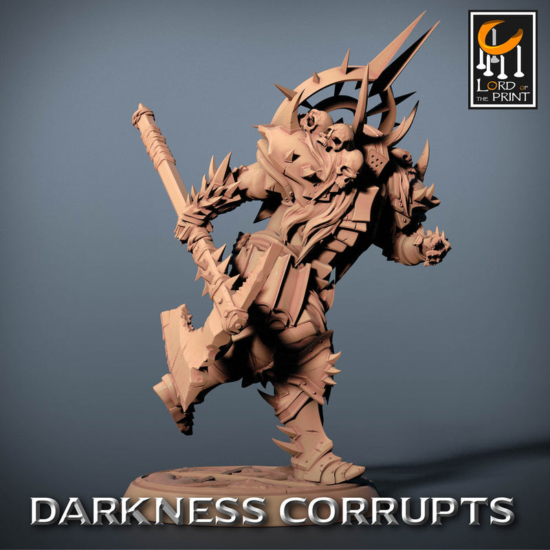 Fighter Great Axe, Oathbreaker Paladin,  Unpainted Miniature | 28mm, 32mm,54mm,75mm,100mm Scales | Dungeons and Dragons | Pathfinder | - Only-Games