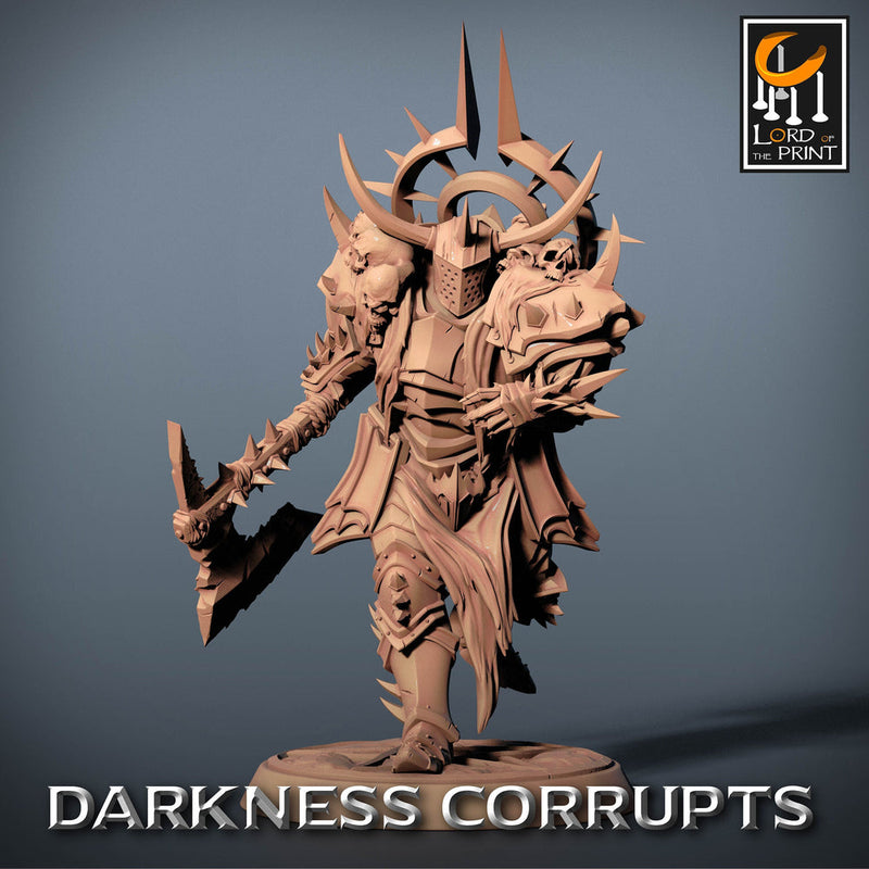 Fighter Great Axe, Oathbreaker Paladin,  Unpainted Miniature | 28mm, 32mm,54mm,75mm,100mm Scales | Dungeons and Dragons | Pathfinder | - Only-Games