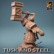 Dwarf Fighter Paladin with Battle Hammer Unpainted | 28mm, 32mm,54mm,75mm,100mm Scales | Dungeons and Dragons Pathfinder Lord of The Print - Only-Games