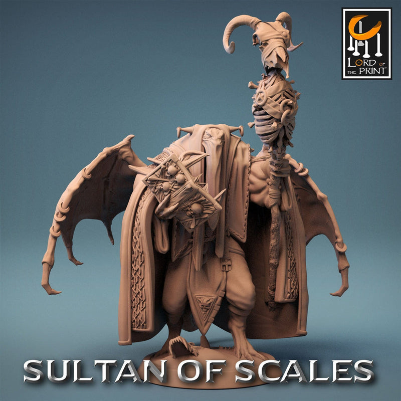 Dragonborn Wizard Necromancer Sorcerer D&D,  Unpainted Miniature | 28mm, 32mm,54mm,75mm,100mm Scales | Dungeons and Dragons | Pathfinder | - Only-Games