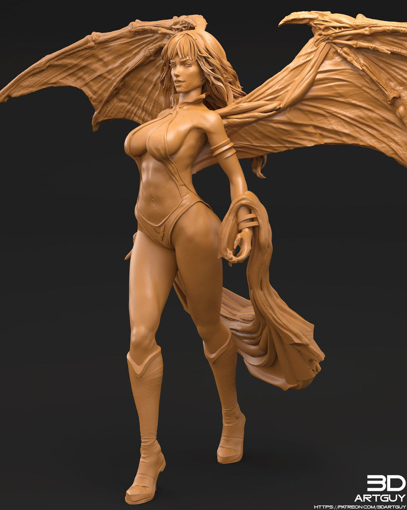 Female Vampire Strahd Bride Consort with Wings Pinup | 28mm, 32mm, 50mm,75mm,100mm | Dungeons and Dragons | Pathfinder |3DArtGuy - Only-Games