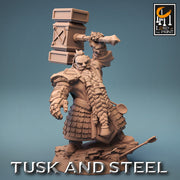 Dwarf Fighter Paladin with Battle Hammer Unpainted | 28mm, 32mm,54mm,75mm,100mm Scales | Dungeons and Dragons Pathfinder Lord of The Print - Only-Games