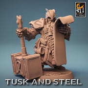 Dwarf Fighter Paladin with Battle Hammer Unpainted | 28mm, 32mm,54mm,75mm,100mm Scales | Dungeons and Dragons Pathfinder Lord of The Print - Only-Games